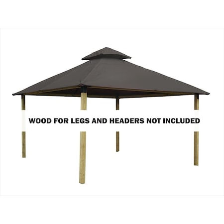 Acacia 12 sq. ft. Gazebo Roof Framing & Mounting Kit with Taupe Outdura Canopy AGOK12- TAUPE